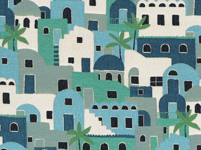 AMORGOS - Outdoor washable fabric fabric with graphic pattern _ CASAMANCE