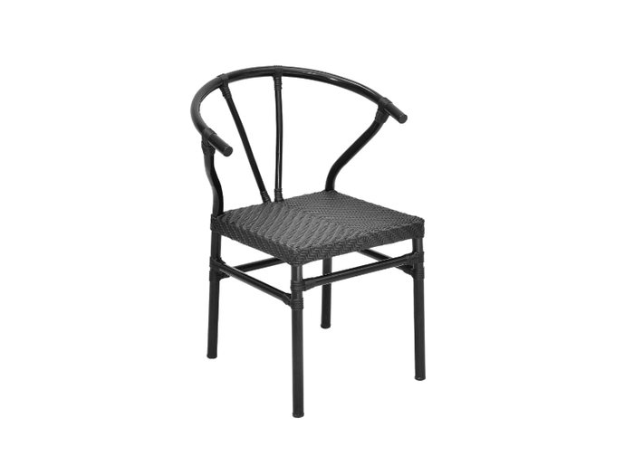 WISHBONE - Aluminium garden chair with footrest _ CBdesign