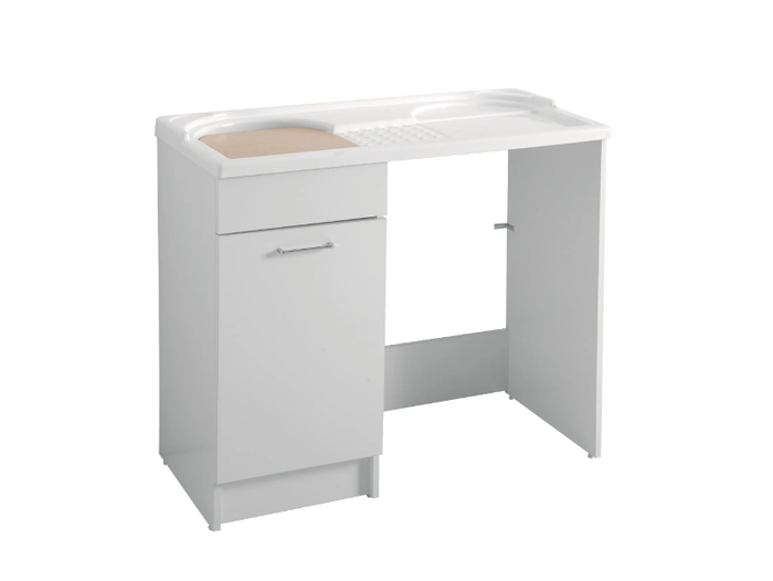 DUO - Chipboard laundry room cabinet with laundry container for washing machine _ COLAVENE