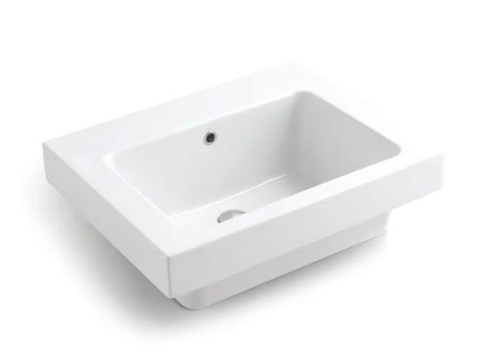 ALAQUA - Rectangular ceramic washbasin with overflow _ COLAVENE