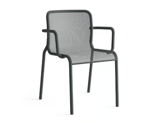 MOMO NET 2 - Painted metal chair with armrests _ COLOS