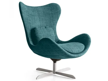 LAZY - Fabric armchair with 4-spoke base high-back _ Calligaris