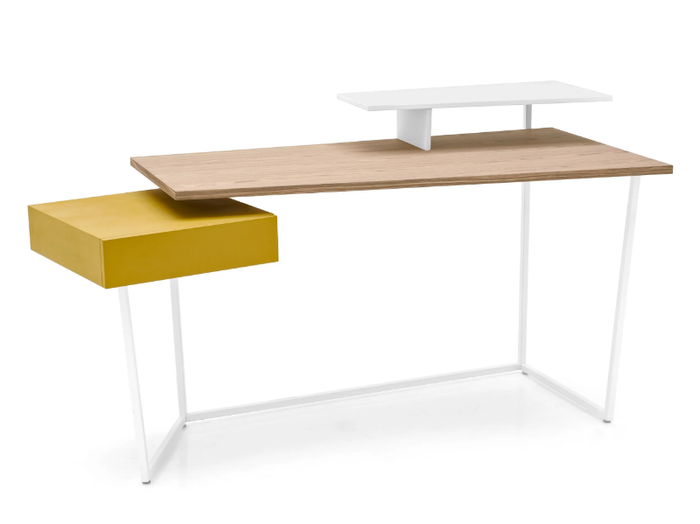 LAYERS - Wood veneer writing desk _ Calligaris