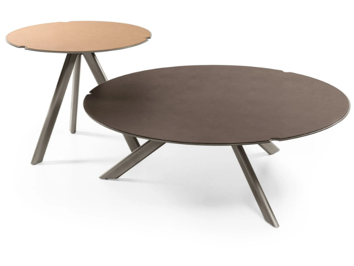 TWIGGY - Leather and metal coffee table _ Cantori