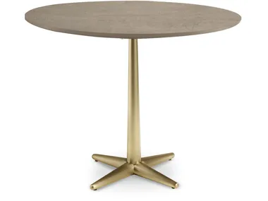 CITY - Round wooden table with 4-star base _ Cantori