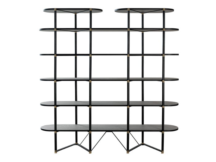 BOOMERANG - Open double-sided wood veneer shelving unit _ Casamilano