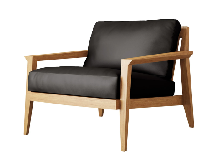 STANLEY - Leather armchair with armrests _ Case