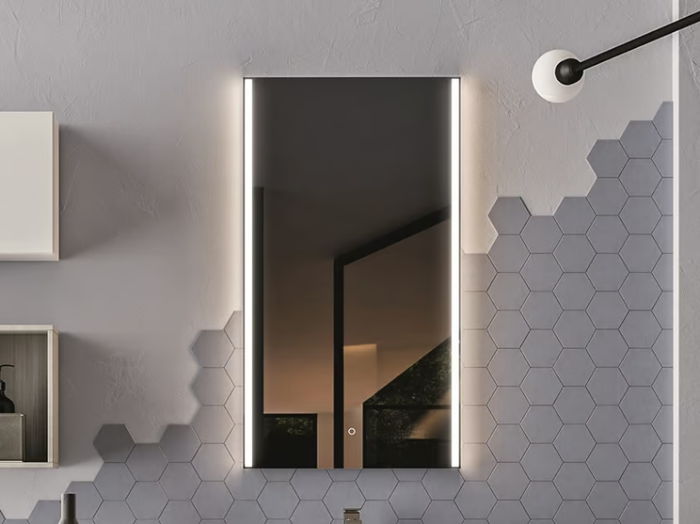 MUSIC - Rectangular bathroom mirror with Bluetooth connection _ Cerasa