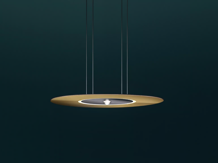 PASSEPARTOUT55 SOPRATAVOLO - LED direct-indirect light brass pendant lamp _ Cini&Nils