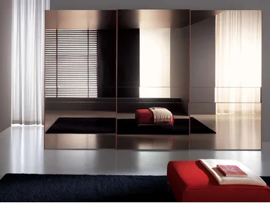 EXTRA - Mirrored glass wardrobe with sliding doors _ Composit