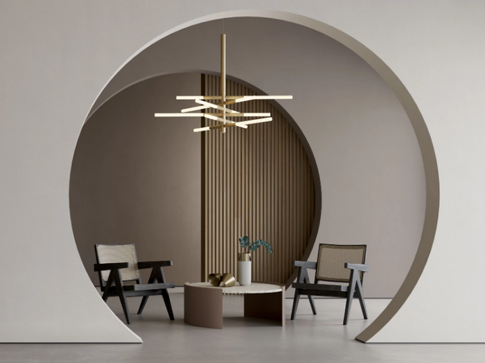 BIANCA SO DOUBLE - Satin brass pendant lamp _ Contardi