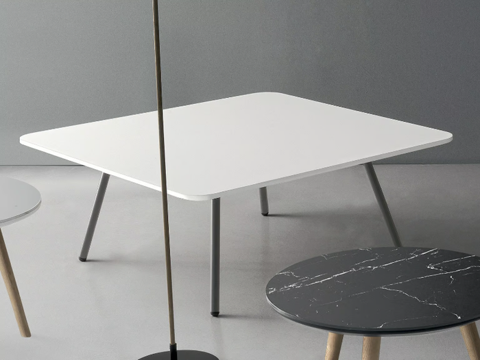 Square coffee table - Melamine and metal high side table _ DVO