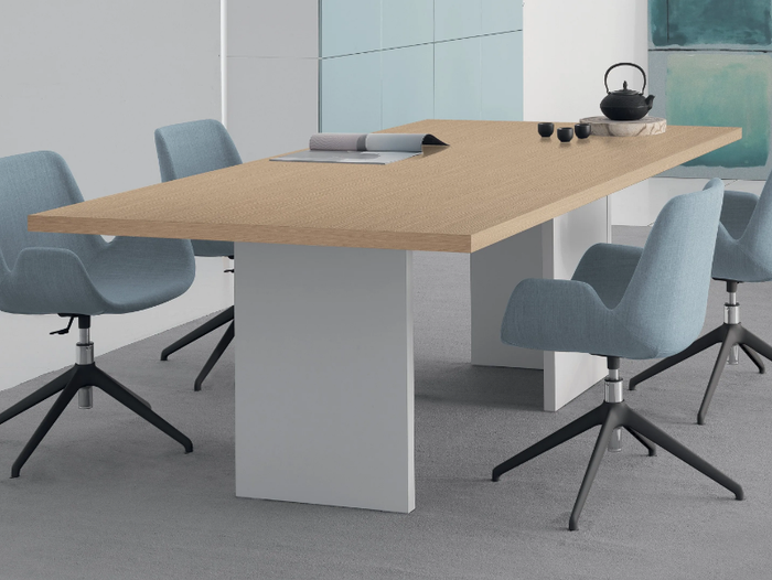 OXFORD - Rectangular melamine meeting table with cable management _ DVO