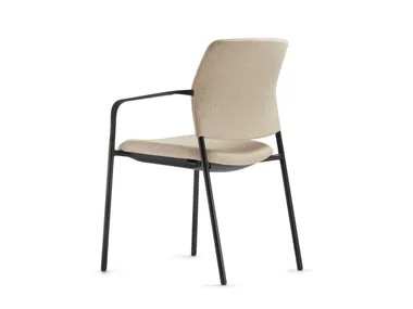 CAY - Four-legged chair, stackable, with armrests _ Dauphin