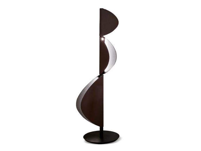 SPIN - LED adjustable tanned leather floor lamp _ Dema