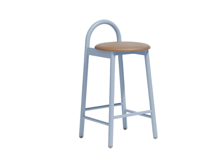 BOBBY - High powder coated steel stool with integrated cushion _ DesignByThem