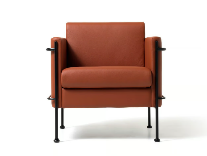 JAZZ - Leather armchair with armrests _ Diemme