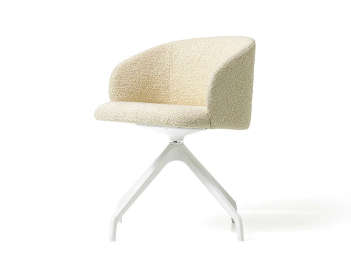 LOFT - Swivel trestle-based fabric easy chair with armrests _ Diemme