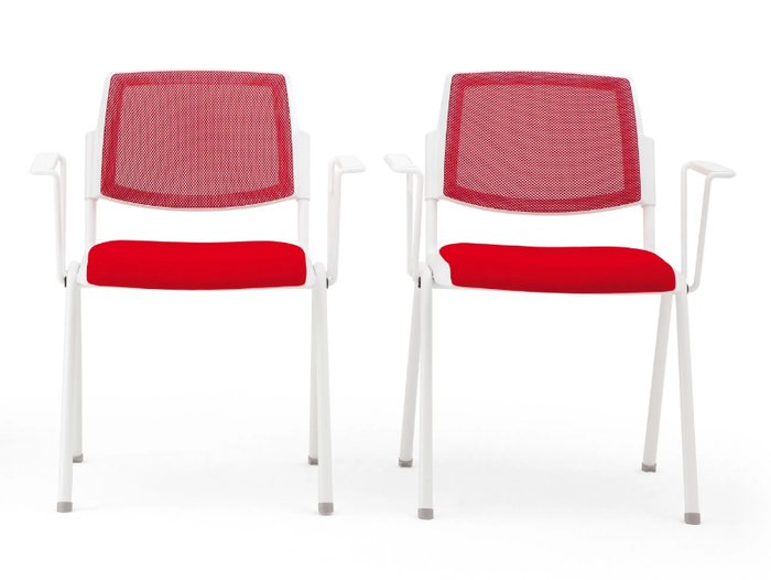 VOLÉE NET SOFT - Stackable fabric chair with armrests _ Diemmebi