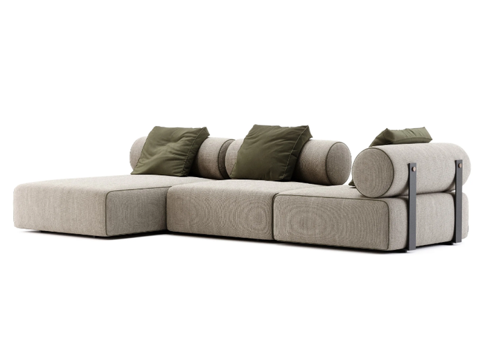 SHINTO - Sectional fabric sofa with chaise longue _ Domkapa