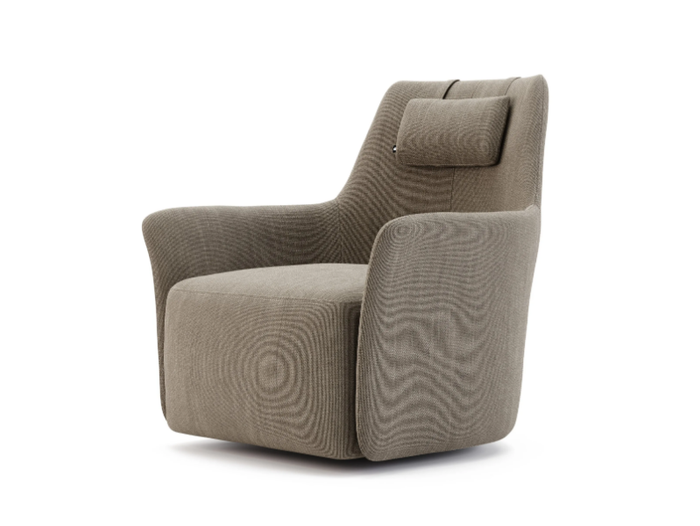 ALEXANDER - Upholstered fabric armchair with headrest _ Domkapa