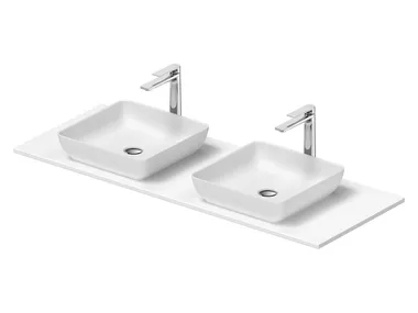 SIVIDA - Double composite material washbasin countertop _ Duravit