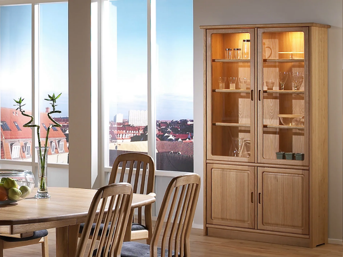 1182M - Wooden highboard with doors _ Dyrlund