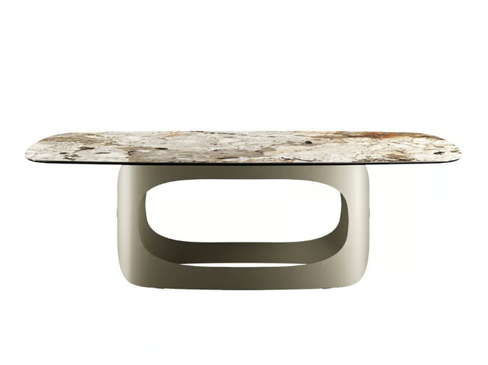 POLIFEMO - Table with painted metal base and ceramic top _ EFORMA