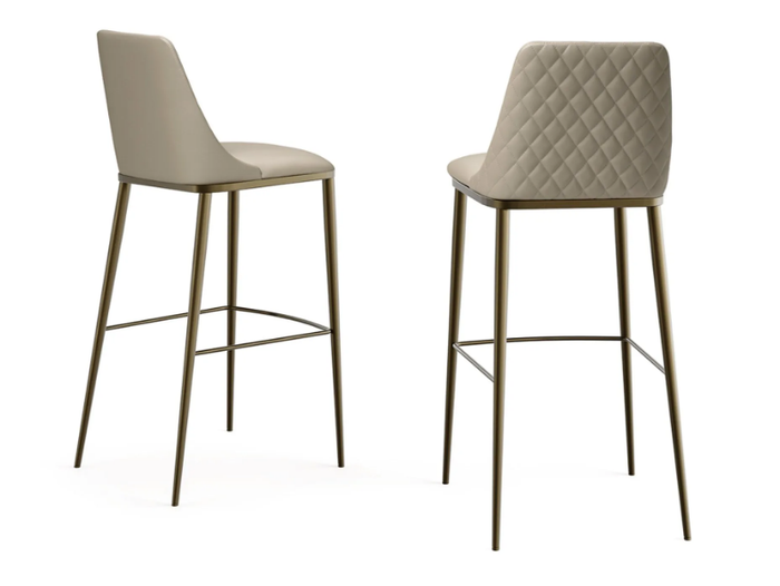 MAX DIAMOND - High leather stool with back _ EFORMA