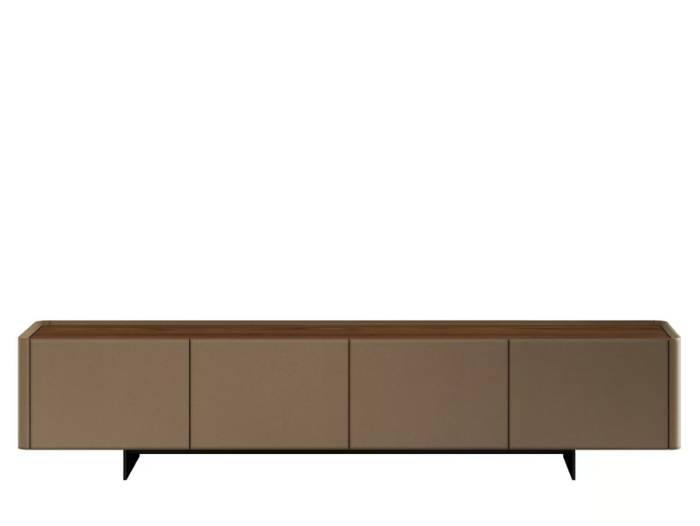 ALMA - Low leather TV cabinet with doors _ EFORMA