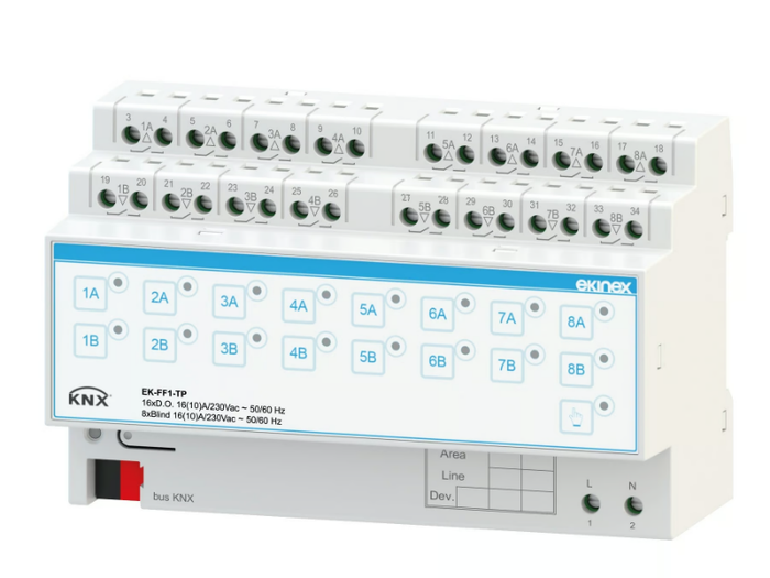 EKINEX® EK-FF1-TP - 16-fold binary output / 8-fold blind actuator _ EKINEX