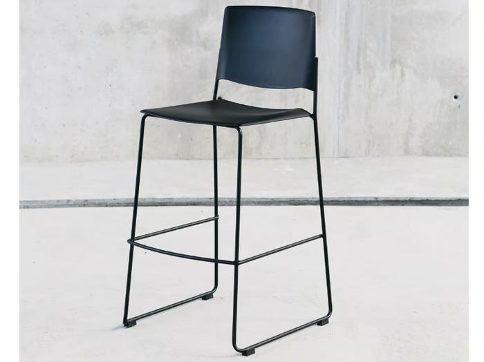 EMA - Sled base high stool with back _ ENEA