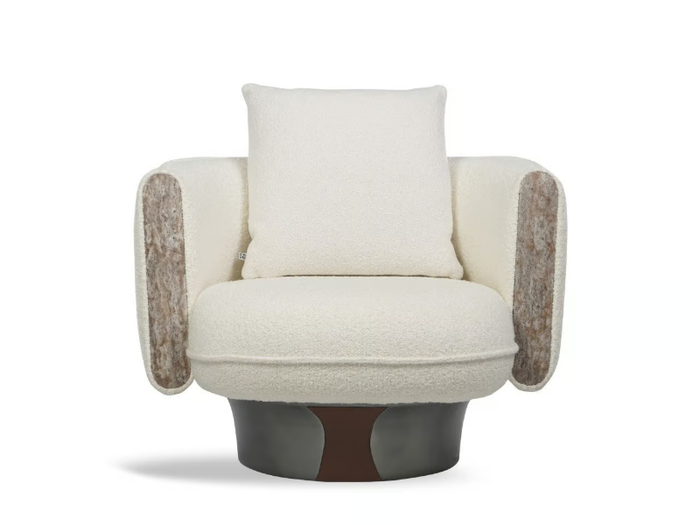 SUSPENCE - Swivel armchair with armrests _ ENNE