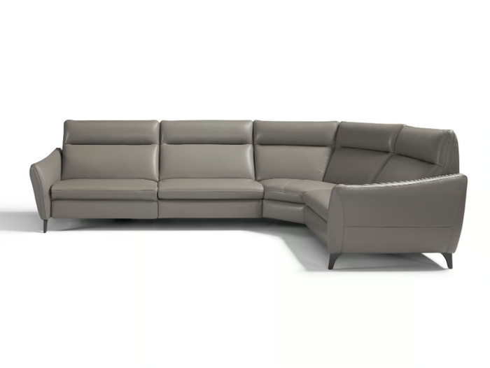 GAIA - Corner recliner leather sofa with electric motion _ Egoitaliano