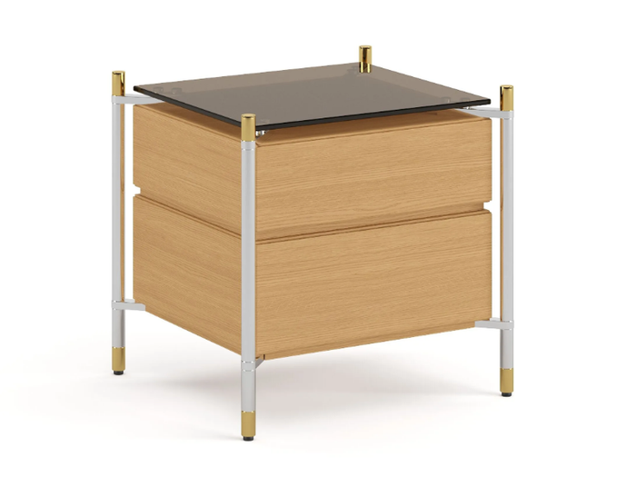 TUBE - Rectangular wooden bedside table with drawers _ Ersa