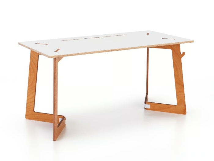 KARYA DESK LARGE - Rectangular workstation desk with cable management _ Esposit