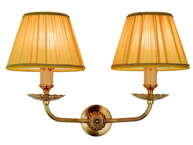 ADARA - LED brass and fabric wall lamp with fixed arm _ Estro