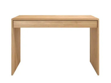 OAK WAVE - Rectangular oak writing desk with drawers _ Ethnicraft