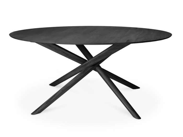 OAK MIKADO BLACK - Round oak table _ Ethnicraft