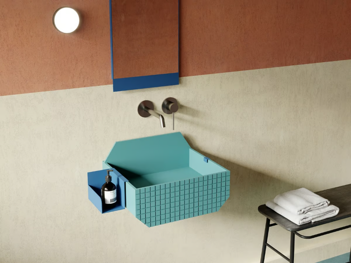 FRIEZE ONE LOW - Wall-mounted Livingtec® washbasin _ Ex.t