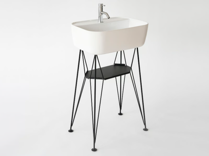 GUS - Console rectangular ceramic washbasin _ Ex.t