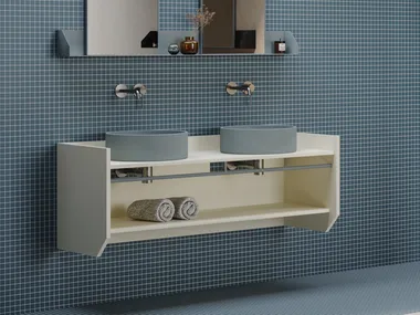 SWING - Double wall-mounted vanity unit with towel rail _ Ex.t