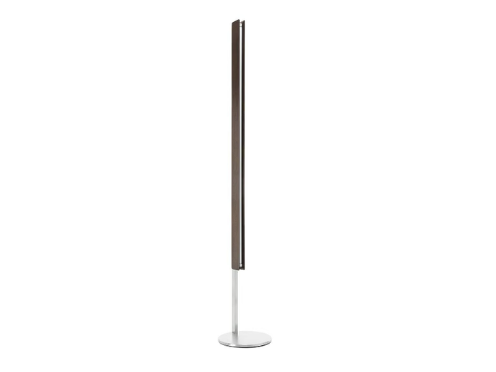 STECCA - Stainless steel and wood floor lamp _ Exteta