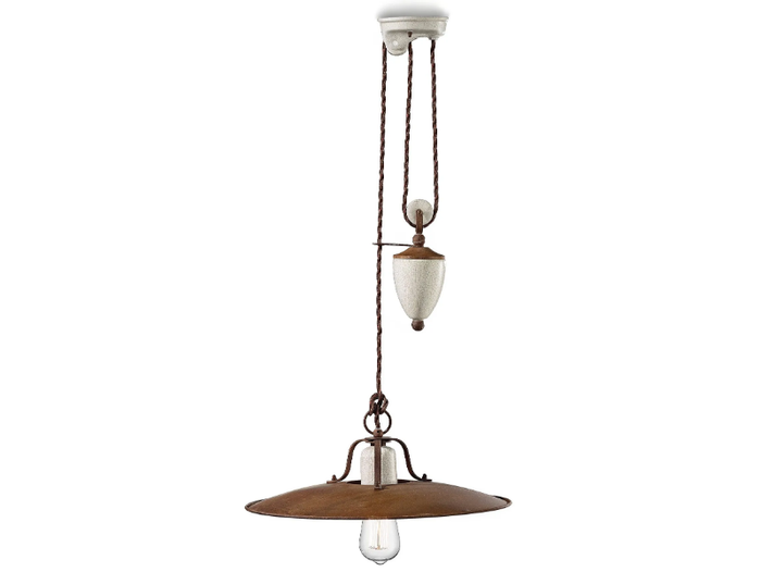 GRUNGE - Adjustable metal pendant lamp _ FERROLUCE