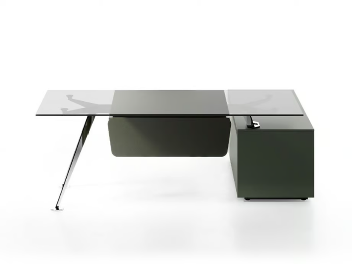 SPIKE - Sectional wood and glass office desk _ FREZZA