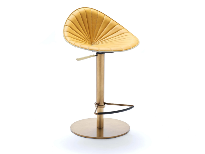 FIORILE PLISSÉ - High leather stool with gas lift _ Fasem