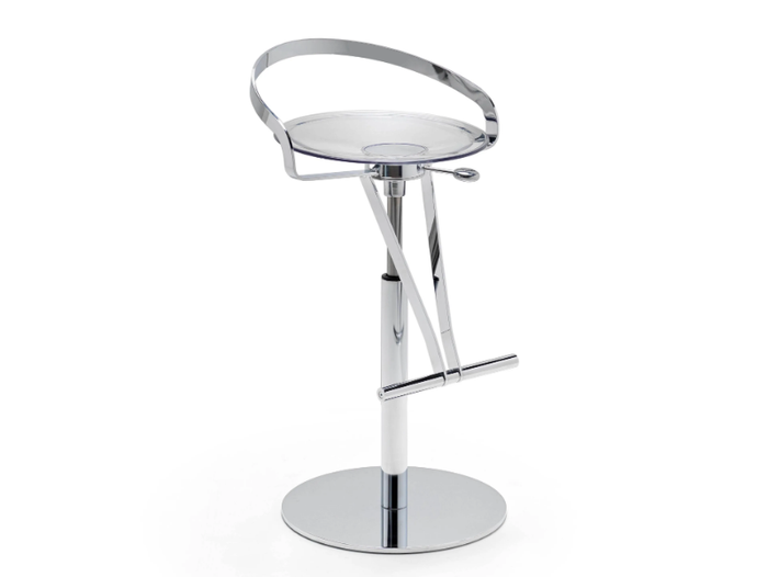 CAYMAN BAR POLI - Swivel steel stool with gas lift _ Fasem