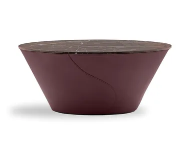 ELECTA - Oval tanned leather coffee table for living room _ Fasem