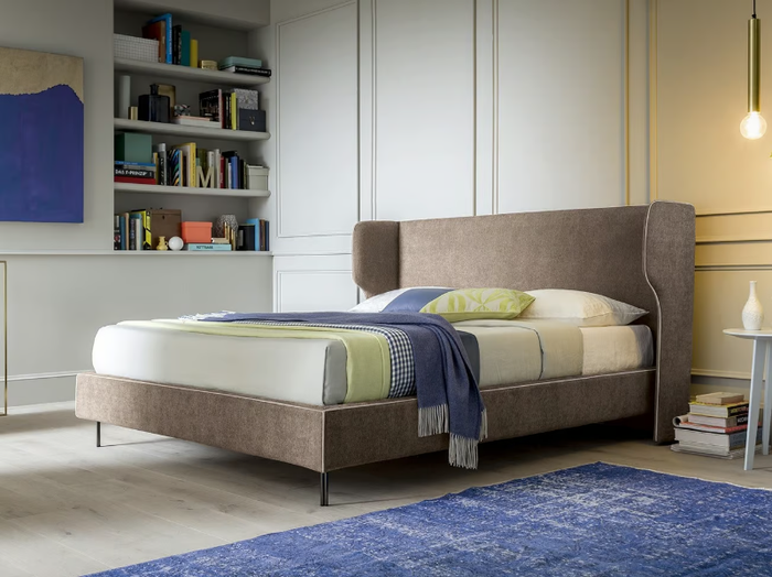 SPENCER - Contemporary style upholstered fabric storage bed with upholstered headboard _ Felis