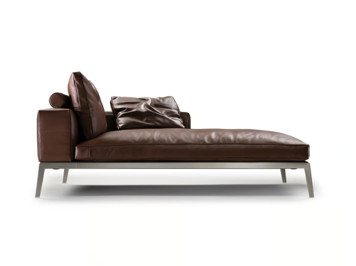 LIFESTEEL - Tanned leather day bed with removable cover _ Flexform